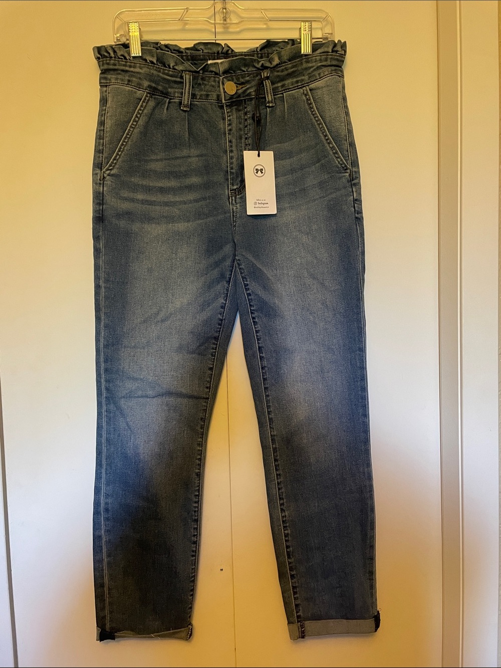 Ashley Mason Light Blue Paperbag Waist Jeans